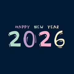 abstract colorful happy new year 2026 template vector design