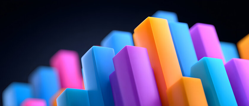 3D Financial Data Chart Display in a Clean Business Scene - Powered by Adobe