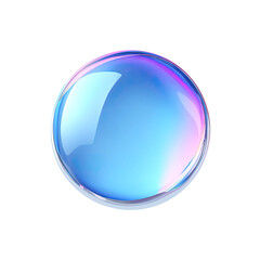 Iridescent sphere with light reflection on dark void