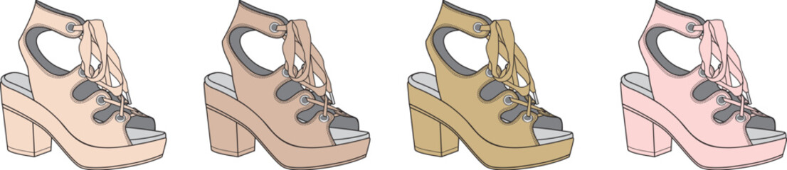 Trendy sandal designs in various colors, perfect for summer fashion and style, footwear variety