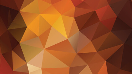 Fototapeta premium Warm Brown Orange Yellow Polygonal Background Abstract Low Poly Geometric Texture Design Wallpaper