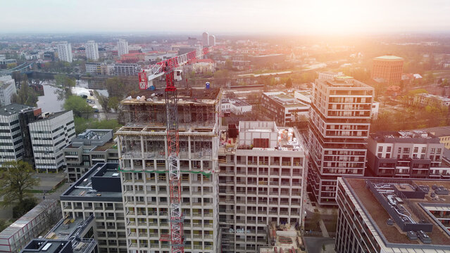 Urban growth shown through building construction