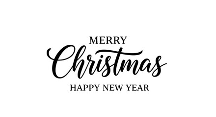 Elegant Merry Christmas and Happy New Year Typography Design with Stylish Calligraphy Text Illustration Perfect for Greeting Card Banner Poster Invitation Decoration and Festive Celebration Art
