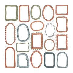 Vintage Doodle Frames Set for Scrapbook and Poster Design