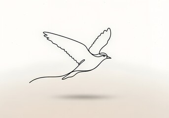 Flying bird minimalist line art vector concept design