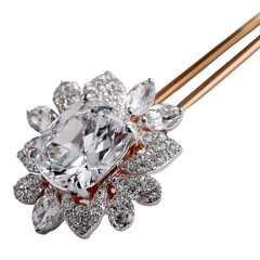 Sparkly diamond hair clip, petal pattern on dark