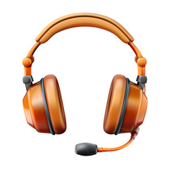 Professional orange headset with microphone for immersive audio experiences and clear communication, perfect for gamers and professionals.