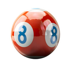 Lucky number eight billiard ball ready for the game, a symbol of chance and victory