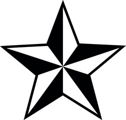 Obraz premium Classic nautical star tattoo design black and white