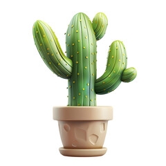 Vibrant potted cactus thrives with cheerful yellow dots, bringing a touch of desert charm and modern decor to any space.