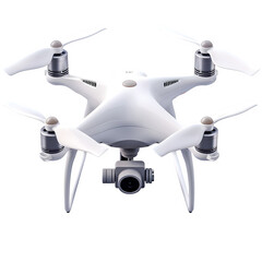 Professional white drone with advanced camera captures aerial footage for stunning cinematic shots and innovative projects