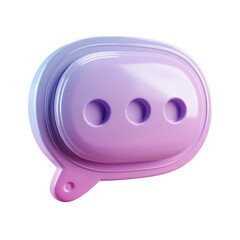 Vibrant 3D chat bubble icon with soft gradient colors conveying communication and ideas instantly.