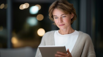Close-up of female funeral consultant attentively listening to clients while presenting ceremony details on a tablet, emphasizing customer care, emotional intelligence, and contemporary digital