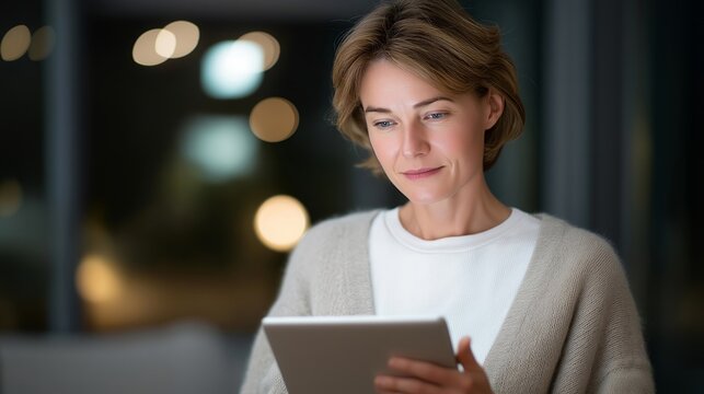 Close-up of female funeral consultant attentively listening to clients while presenting ceremony details on a tablet, emphasizing customer care, emotional intelligence, and contemporary digital
