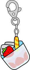 Cute Strawberry ice Keychain 