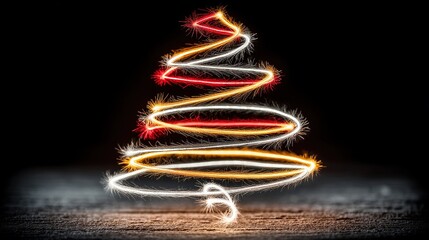 Layered Ribbon Christmas Tree - Whimsical Holiday Art