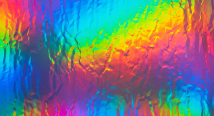 Holographic Foil Texture Background, Iridescent Shimmer, Futuristic Design, Festival Poster
