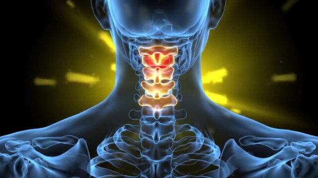 Cervical Spine Anatomy Animation Human Neck Vertebrae and Skeletal Structure