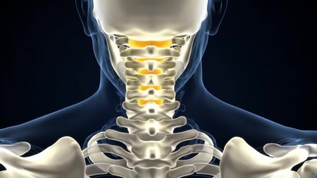 Cervical Spine Anatomy Detailed 3D Animation of Neck Vertebrae and Skeletal Structure