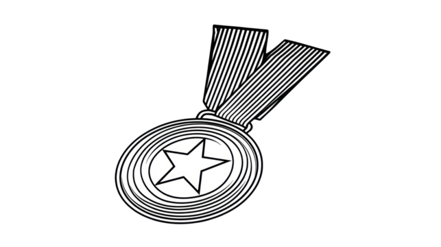 Achievement medal with star for top performers, recognizing award winners and honoring success stories isolated on white background png