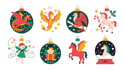 Enchanted Ornament Collection: A captivating collection of festive ornaments featuring enchanting mythical creatures, exuding the magic of the holiday season, perfect for sparking imagination and joy.