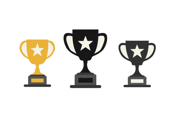 Celebrate victory with striking trophy icons perfect for awards and recognition of excellence isolated on white background png