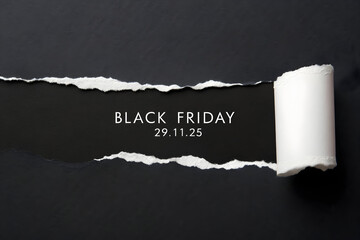 Black Friday 29.11.25 Minimal Torn Paper Design