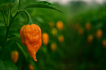 red pepper in the garden