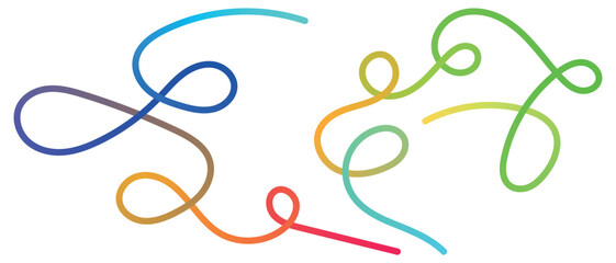 Colorful abstract flowing lines on a white background