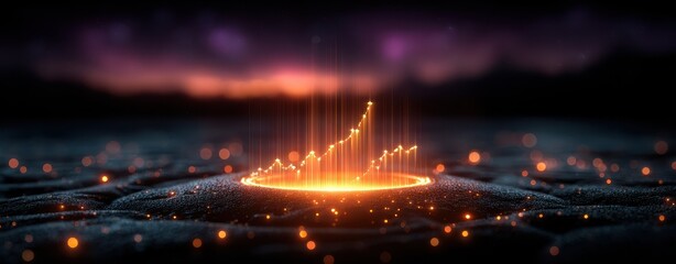 Fototapeta premium Futuristic digital financial growth concept.