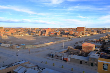 Uyuni, Bolivia, view over the city near the Salt flats