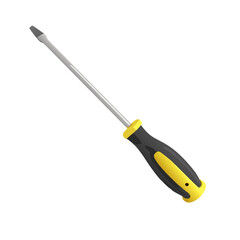 Realistic Flathead Screwdriver Tool Vector Illustration Isolated on White