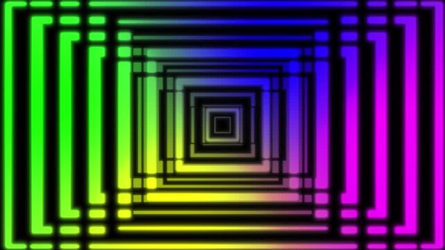 Geometric background illustration with vibrant rainbow color scheme, abstract patterns and design