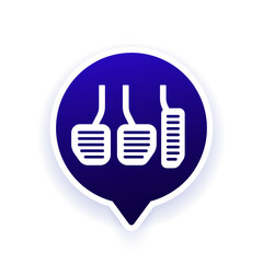 Fototapeta premium car pedals icon, clutch, brake and accelerator vector