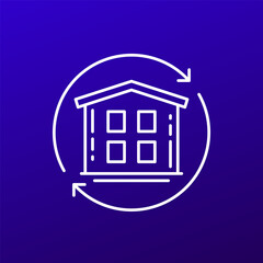 house flipping icon, line design