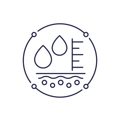 moisture level icon in line design with water drops