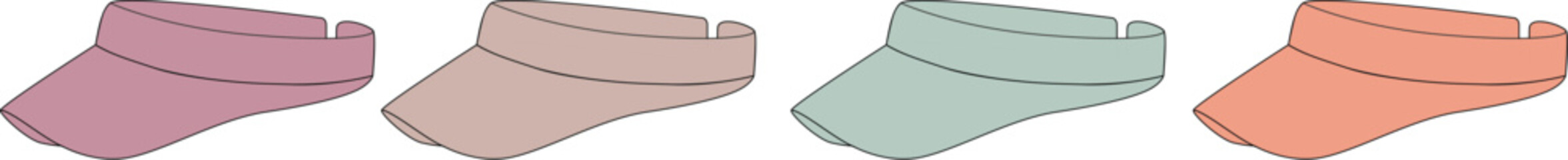 Vibrant Visor Collection A Colorful Sun Protection Ensemble