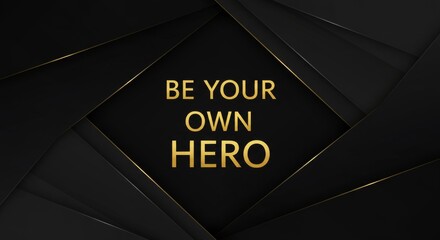 Geometric frame with golden inspirational words