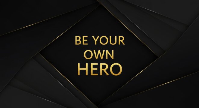 Geometric frame with golden inspirational words - Powered by Adobe