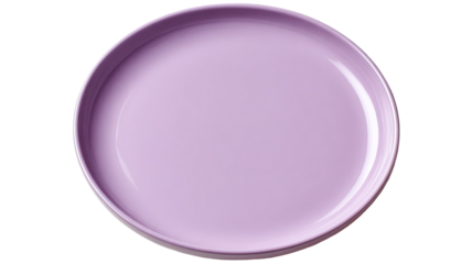 Empty white ceramic purple  plate isolated on a clean background