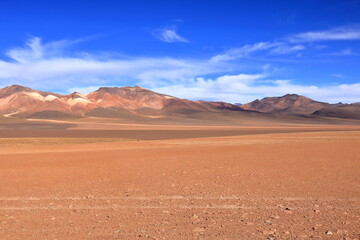 landscape on a road trip from Uyuni to the south of Bolivia