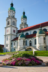 The great St. Lorenz Basilica in Kempten, the largest town of Allgäu, in Swabia, Bavaria, Germany.