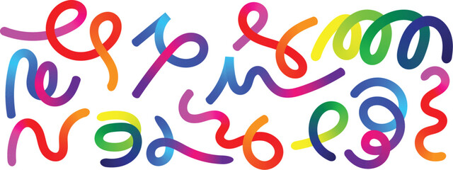 Abstract Vibrant Swirling Glowing lines with Rainbow Gradient 
