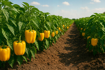 yellow paprica field