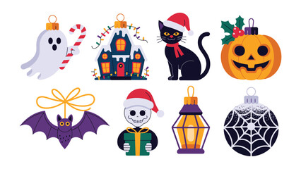 Holiday Ornament Collection: A captivating set of festive ornaments, each showcasing a unique seasonal theme, from Halloween spooks to Christmas cheer.