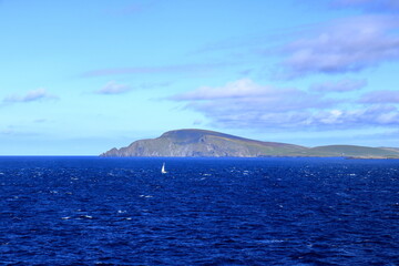 A distant view to the south coast of the Shetland Islands, Scotland