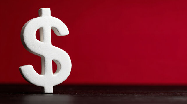 Dollar symbol on a red background
