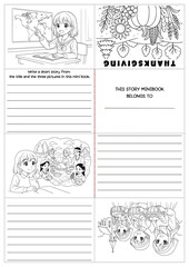 Creative Thanksgiving story writing minibook craft for grades 2–4! Includes fun prompts, coloring templates, and ELA writing activities. Perfect for classroom or homeschool fall projects.