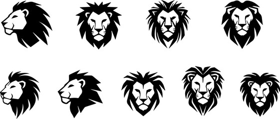 Lion Head Vector Illustration Collection.