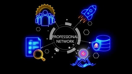 Professional Network Connecting Global Business Icons connection people business concept ,Technology Network spreading animation - Powered by Adobe